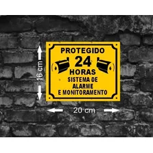 3 Placas De Segurança E Monitoramento Casa Protegida 24 Hora