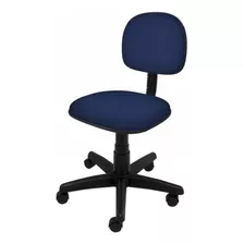Cadeira De Escritório Giratoria Secretaria Tecido Rj Azul