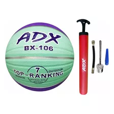 Balon Basquet Bx106 #7 + Bomba Adx Peso/medida Reglamentaria