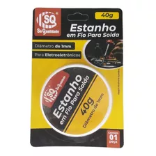 Kit Estanho Fio Para Solda Fluxo Aditivado 40gr 1mm Cx 12 Un