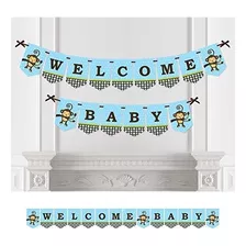 Overol Boy Baby Shower Guirnalda De Banderines De Azul Decor