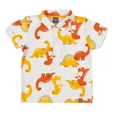 Camisa Polo Infantil Com Estampa Dinossauros