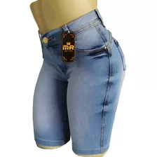 Bermudas Cintura Alta Jeans Feminina Lycra - Kit Com 3