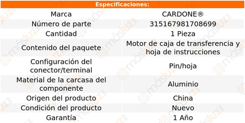 1- Motor Caja Transferencia Cayenne 2008/2010 Cardone Foto 5