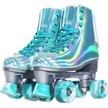 Patines Menta Tornasol Roller Derby Talla 35 A 42 Importados