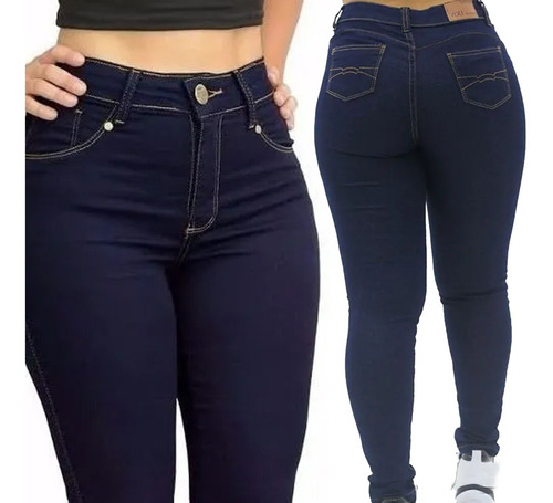 Calça Jeans Feminina Tradicional C/  Elastano Que Estica Top