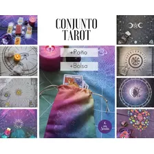 Paño Tarot (rueda Astrológica) + Bolsa (para Cartas)