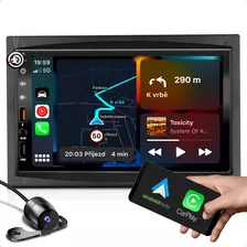 Multimidia Carrega Celular Carplay Usb Bluetooth + Moldura