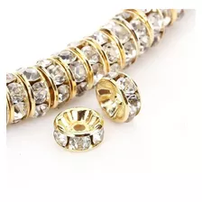 Rondel Preciosa 8mm Chapa Oro 24k Cristal Checo Calidad Aaa