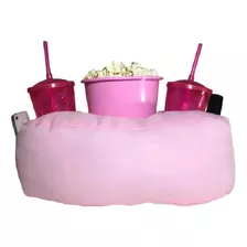 Almofada Com Bolso Porta Pipoca Liso Rosa Claro