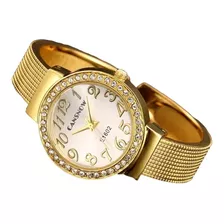 Relógio Bracelete Feminino Cansnow C38 Analógico Aço Inox