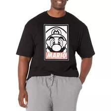Nintendo Camiseta Obey Para Hombre Y Altura, Negro, 3xl Alto