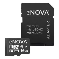 Memoria Micro Sd 16 Gb Clase 10 Con Adaptador Hi Fast E Nova