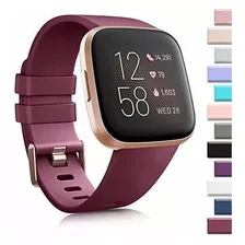 Malla Para Fitbit Versa Wine Red / - Large