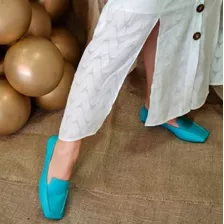 Sapato Mocassim Feminino C/ Bico Quadrado Sapatilha Moderna