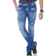 Calça Masculina Jeans Skinny Premium Destroyed Leve Elastano