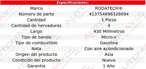 1-banda Accesorios Micro-v Pontiac Gto 8 Cil 5.7l C/aa 04-06 Foto 2