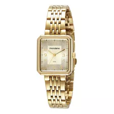 Relógio Mondaine Feminino Analógico Quadrado 32358lpmvde1 Cor Da Correia Dourado Cor Do Bisel Dourado Cor Do Fundo Dourado