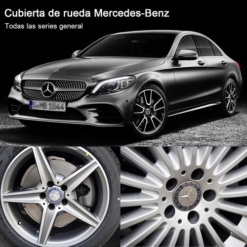 Set 4 Centro Rin Tapas 60mm Mercedes Benz Emblema Azul Foto 8