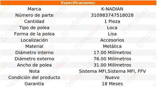 Polea Lisa Metalica Buick Terraza V6 3.9l 06-07 K-nadian Foto 3