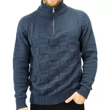 Sweater Hombre Medio Cierre Pullover De Lana Excelente 