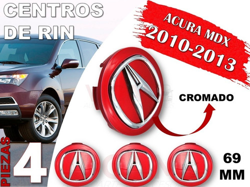 Kit De Centros De Rin Acura Mdx 2010-2013 69 Mm (rojo) Foto 2