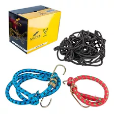 Kit Red Elastica + 2pz Ligas Universal Bikall Para Moto