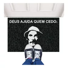 Tapete Capacho Madruga Divertido 60x40 Porta Casa Ap Decor Cor - Desenho Do Tecido Trama Vinílica 13mm Emborrachado Antiderrapante