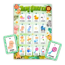 Lotería Baby Shower Niño Safari 80 Tablas Imprimibles Juegos