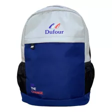 Mochila Deportiva Urbana Con Bolsillo Para Laptop Dufour Color Azul Diseño De La Tela Liso