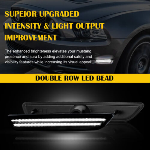 2* Led Bumper Side Smoked Marker Light For Ford Mustang  Aab Foto 9