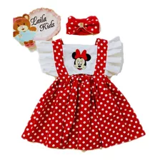 Jardineira Body Romper Fantasia Minnie Bebe Blogueirinha Top