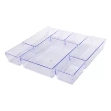 Kit 7 Organizador Multiuso Modular Gavetas Acrílico Cristal