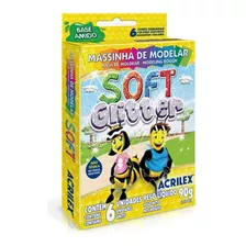 Massinha De Modelar Soft Glitter Com 6 Cores Acrilex 07360 Cor Amarelo