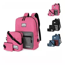 Mochila Escolar Fashionbag Impermeable Puerto Usb Set 3pzs