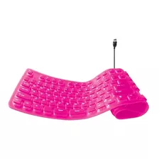 Teclado Flexible Green Leaf Super Resistente, Rosa, 18-8338