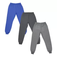 Moletom Infantil Calça Masculina Juvenil Kit 3 Calca Moletom