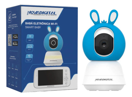 Babá Eletrônica Wifi Câmera Inteligente Novadigital Tela 5 Polegadas Full Hd 1080p Visão Noturna Áudio Bidirecional Cs-baby Azul