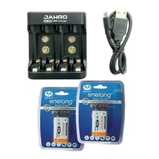 Cargador Pila Bateria 9v + 2 X Bateria 9v Recargable 250mah