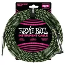 Cable Instrumento Ernie Ball 6082 5.5 Mts Verde Neon /negro 