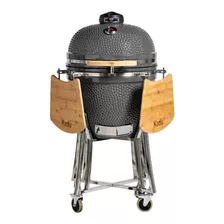 Parrilla Ahumador Cerámico Con Pirómetro Kamado Kadú K23 Color Gris