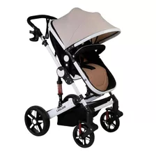 Cochecito De Paseo Belluno Baby Cagliari Ty-508 Beige Con Chasis Color Blanco