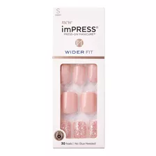 Uñas Kiss Impress Originales Exclusiva Edición Wider Fit 