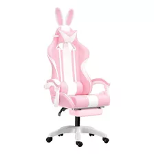 Cadeira De Pc Gamer Rosa Violeta Com Orelhinha De Coelho Material Do Estofamento Algodão