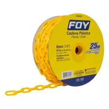 Cadena Plastica 6mm 1/4´´ Carrete De 25m Amaril Foy 143421 Color Amarillo