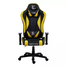 Silla Gamer Constrictor Placata Amarilla Color Amarillo Material Del Tapizado Cuero Sintético