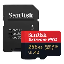 Sandisk Tf Extreme Pro 200mb/s 256gb (verm/preto) A2