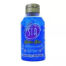 Adhesivo Con Glitter Transparente Sta X210ml Azul