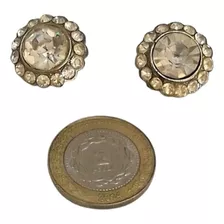 Botones Vintage De Metal Plateado Con Piedras
