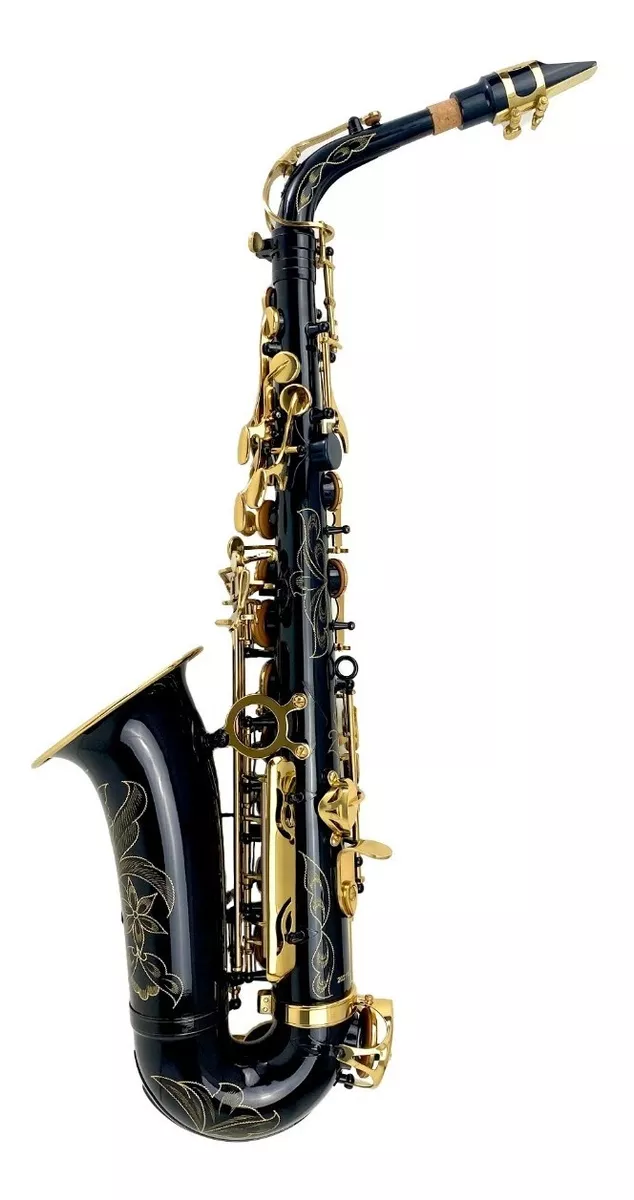 Saxofone Alto Mib Preto Com Douradas (novo)  Garantia+nfe